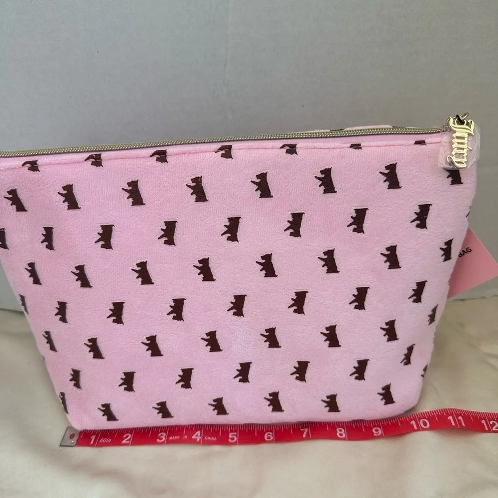 Juicy Couture Pink Crown-Embellished Clutch Cosmetics bag
